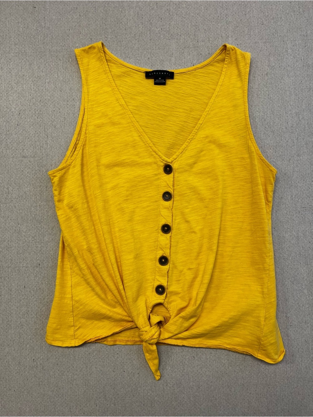 Sanctuary Mustard Yellow Tie Front Tank Top Women’s Medium Boho Casual